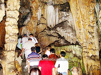 Tourists in the cave